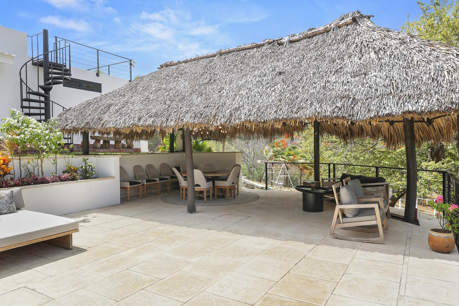 Palapa lounge and ocean-view terrace